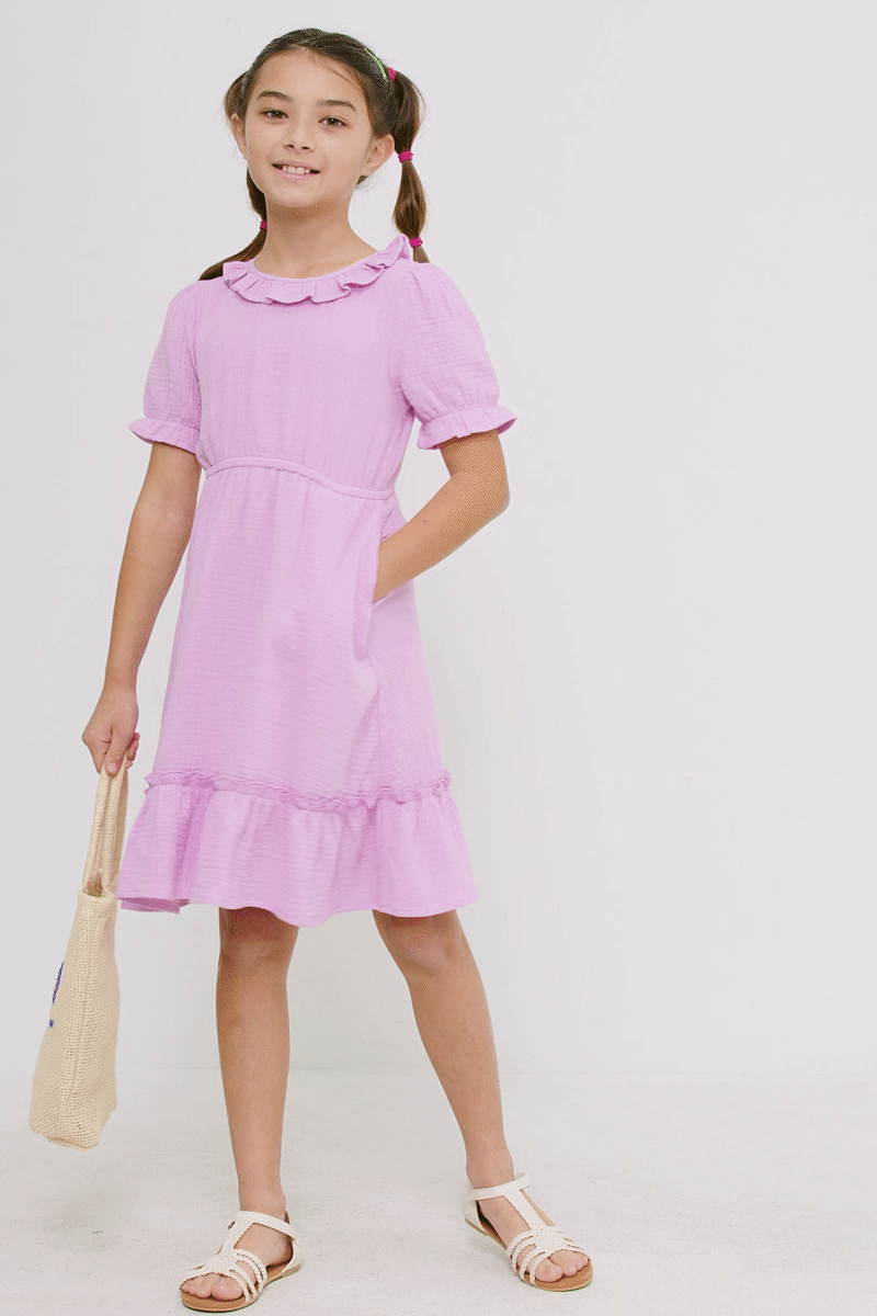Lyla Dress in Lavender- Tween (S 7/8 - XL 13/14)