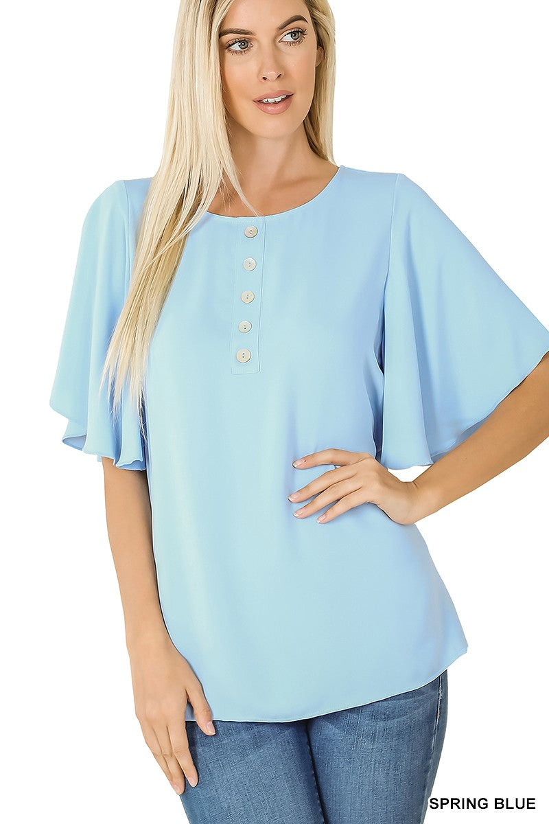 Waterfall Top in Spring Blue- Misses (S-XL)