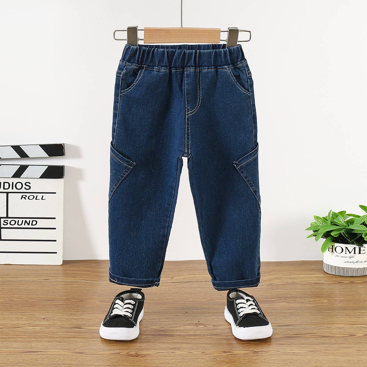 Slant Pockets Pants in Blue Denim- Boys (2T-5/6T)