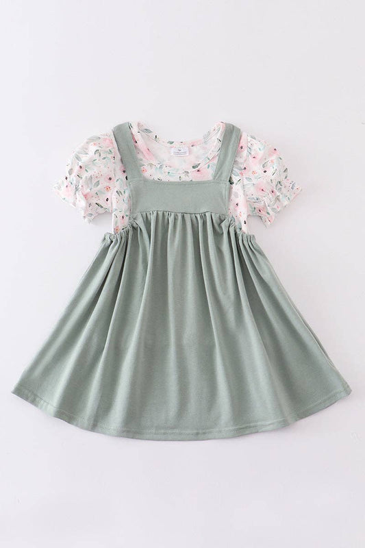 Jillie Dress Set in Green- Girls (12M-8)