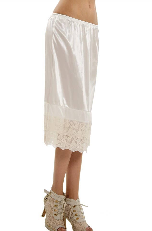 Double Lace Slip Extender in Ivory- Misses (S-XL)