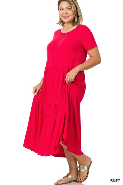 Lulu Dress in Ruby- Misses and Plus (S-3X)