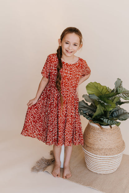 Delphi Dress in Red- Girls & Tween (2T - 13/14)