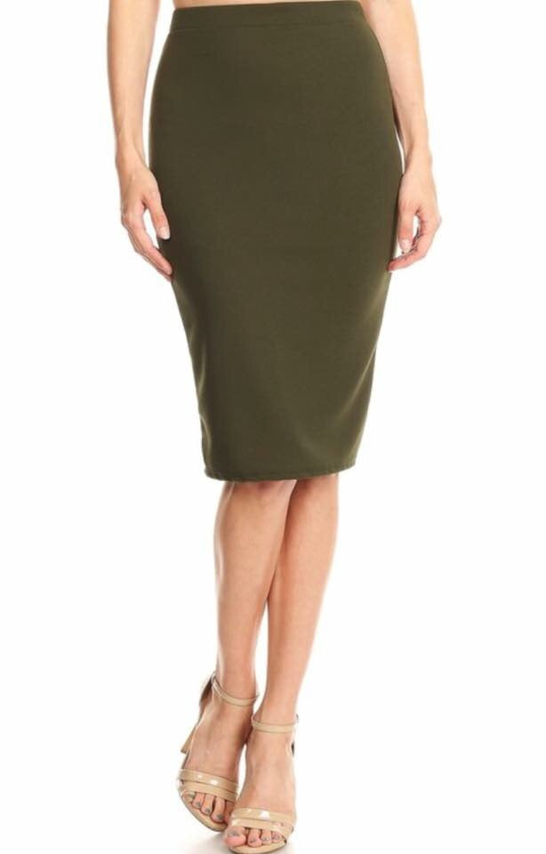 Olive Pencil Skirt - Darlin's Modest Wear