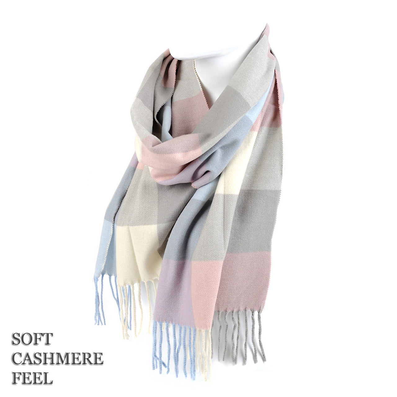 Cashmere Feel Scarf in Blue